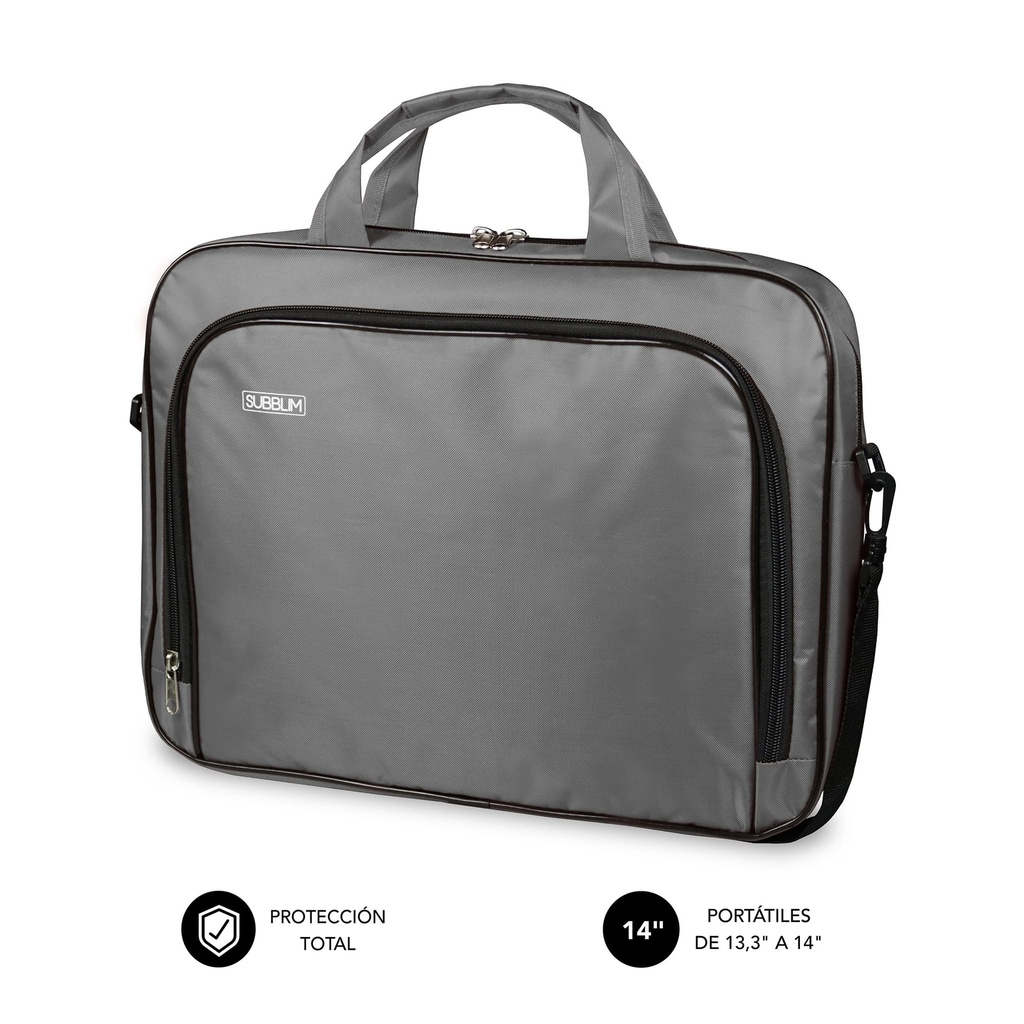 MALETIN PORTATIL 13,3-14" SUBBLIM OXFORD GRIS