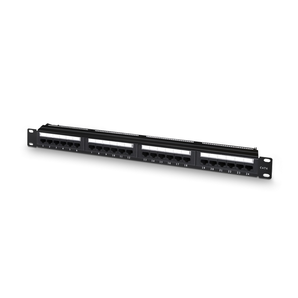 PATCH PANEL 24 PUERTOS RJ45 CAT 6 UTP 1U GESTION CABLES A141-0509