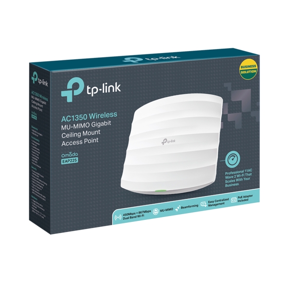 PUNTO ACCESO AC1350 TP-LINK EAP225 POE (115M²) (PARED/TECHO)
