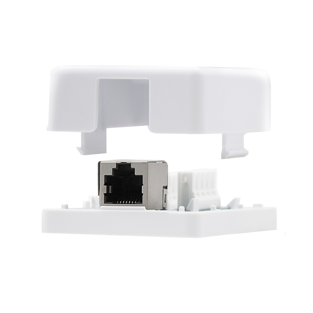 ROSETA DE SUPERFICIE RJ45 CAT6 UTP BLANCA (1 TOMA) 10.21.1501