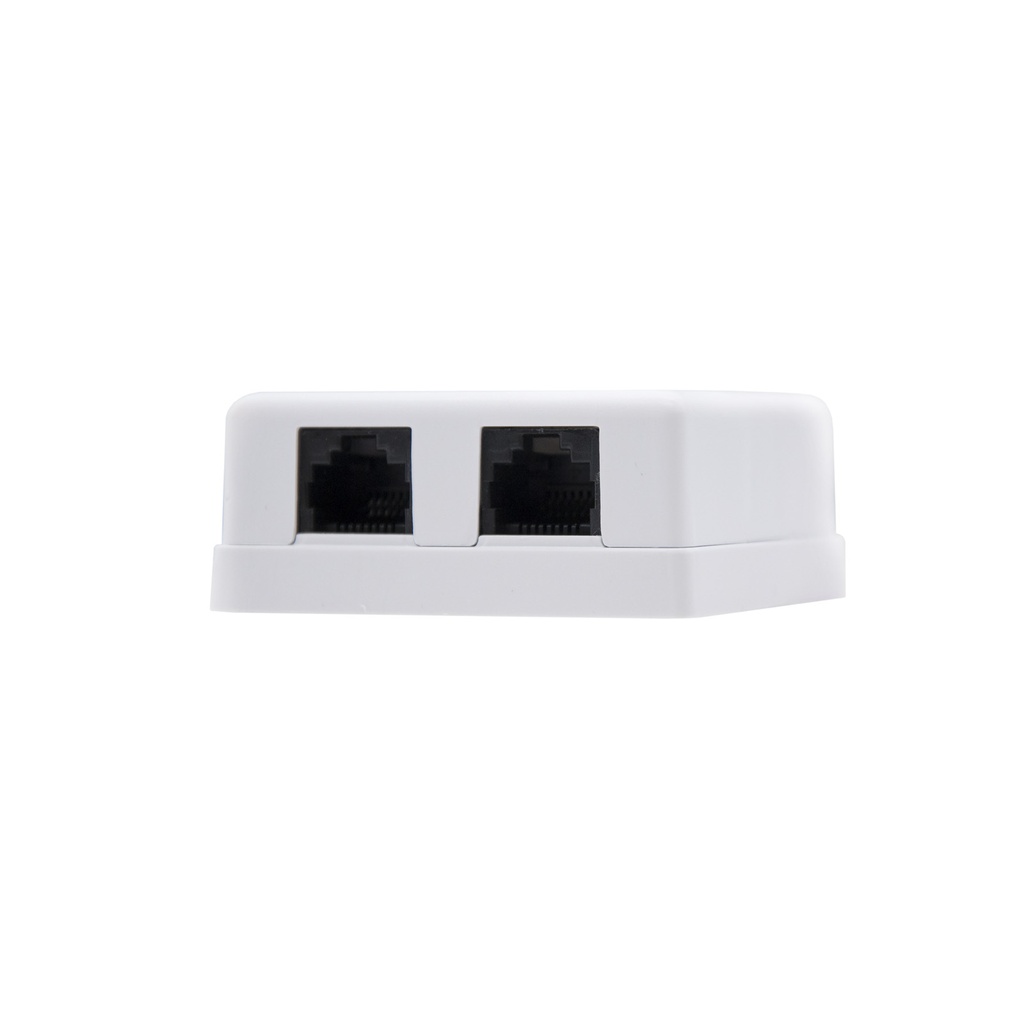 ROSETA DE SUPERFICIE RJ45 CAT6 UTP BLANCA (2 TOMAS) 10.21.1502