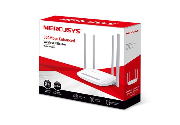 ROUTER WIFI N300 MERCUSYS MW325R (4 ANTENAS) (3xFAST)