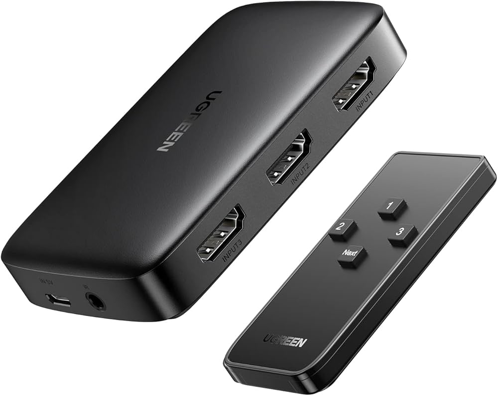 SWITCH HDMI 4K 30HZ 3 ENTRADAS A 1 SALIDA + MINIJACK Y OPTICO + MANDO AFJH0
