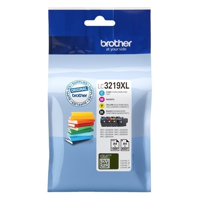 C O BROTHER LC3219XLVAL BK/C/M/Y MULTIPACK / BK 3000 PAG / C/M/Y 1500 PAG 