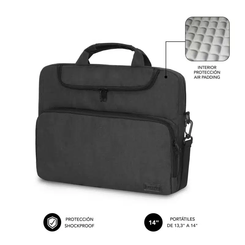 MALETIN PORTATIL 13,3-14" SUBBLIM AIR PADDING NEGRO SUBLB-4APLB50