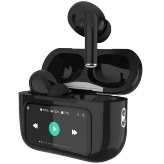 AURICULARES INTRAUDITIVOS BLUETOOTH 5.4 QUBO TWS-400 + BASE CARGA CON PANTALLA