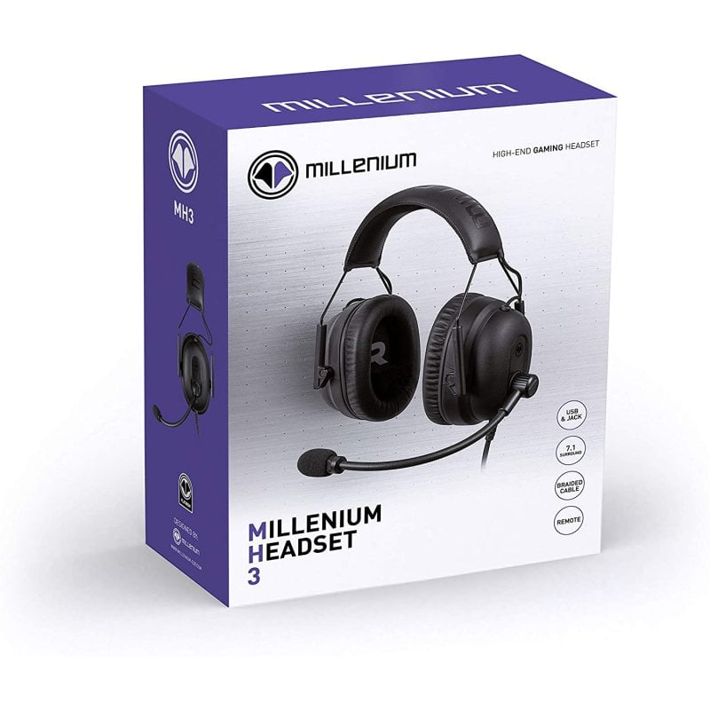 AURICULARES 7.1 DIADEMA GAMING MICRO (JACK 3.5+USB) MILLENIUM MH3
