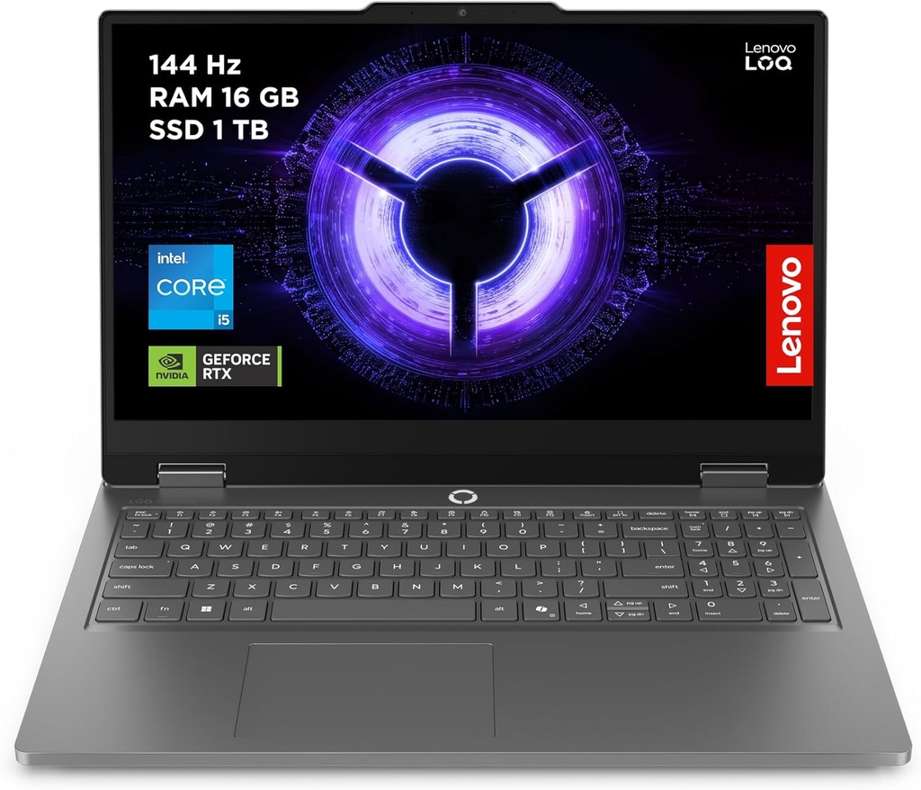 PORTATIL 15,6" LENOVO LOQ G11 I5-13450HX 16GB 1TB RTX5050 8GB SIN S.O. + PACK 1278€