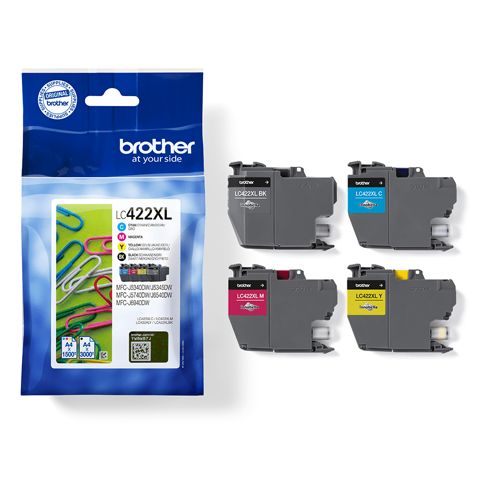 C O BROTHER LC422XLVAL MULTIPACK BK 3000 PAG - C/M/Y 1500 PAG 