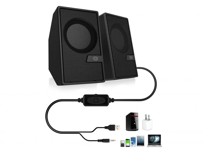 ALTAVOCES 2.0 BLUETOOTH 5.0+JACK 3,5MM CONCEPTRONIC BJORN02B 6W ALIMENTACION USB