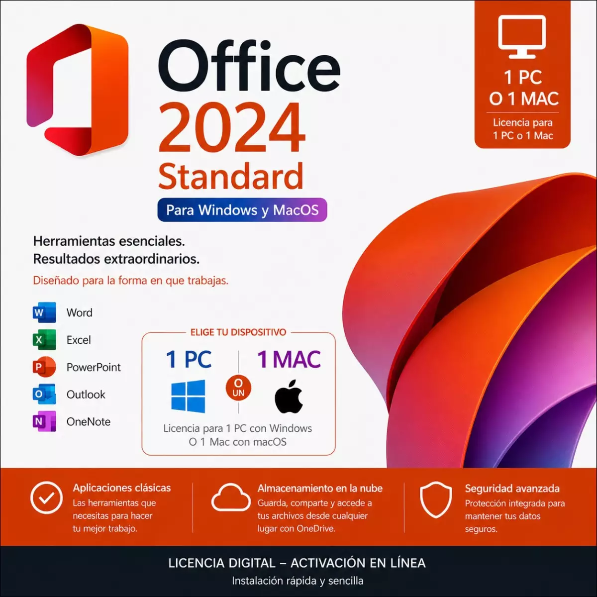 SOFTWARE MICROSOFT OFFICE 2024 STANDARD LTSC DIGITAL (WIN 10-11 / MAC 14-15-26 / SERVER 19-22)