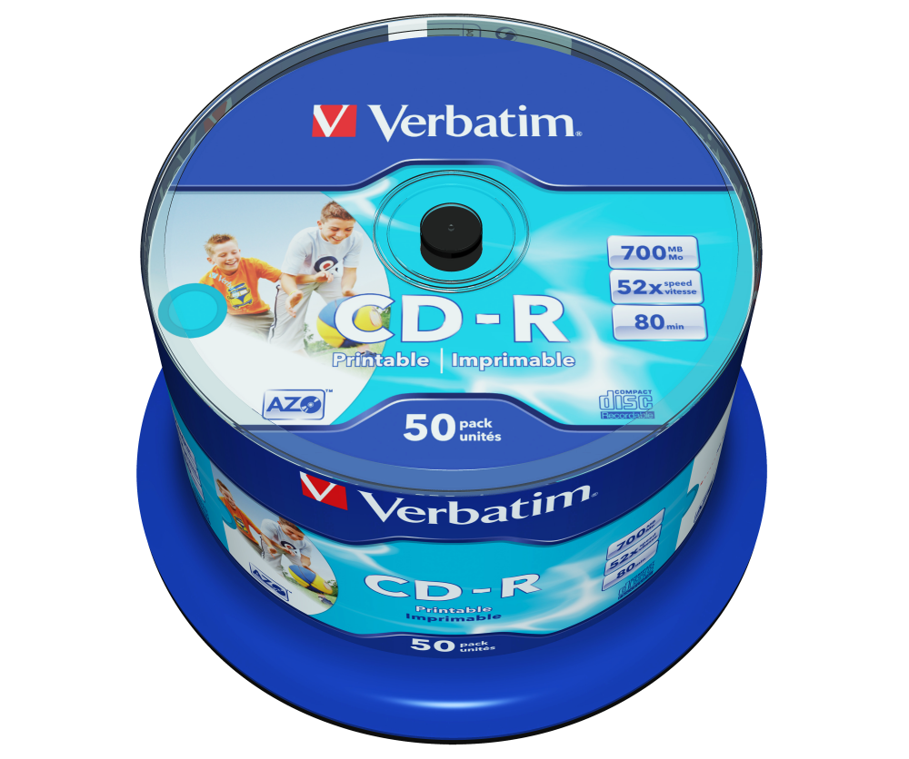 CD-R AZO WIDE INKJET PRINTABLE - IMPRIMABLE PACK 50