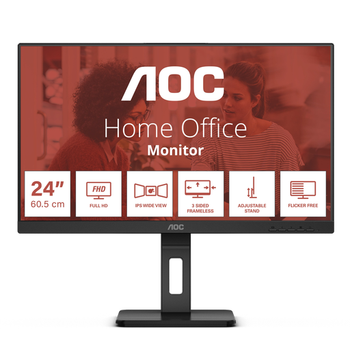 [Z013611] MONITOR LED 23,8" AOC 24E3QAF 4MS IPS FHD DP HDMI VGA ALTAVOCES (REGULABLE)
