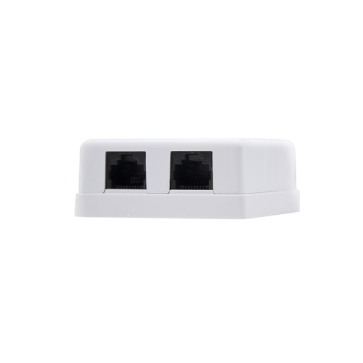 [Z011109] ROSETA DE SUPERFICIE RJ45 CAT6 UTP BLANCA (2 TOMAS) 10.21.1502