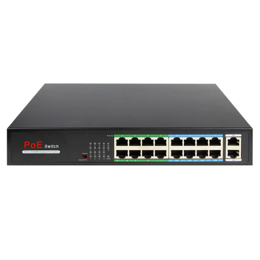 [Z013156] SWITCH 16 PUERTOS POE + 2 UPLINK SAFIRE SW1816POE-160-E 160W (FAST)