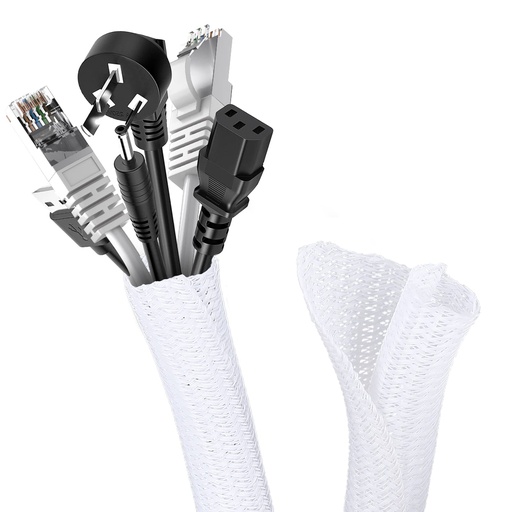 [Z014412] CUBRECABLES ORGANIZADOR MALLA ROMON BLANCO 3M