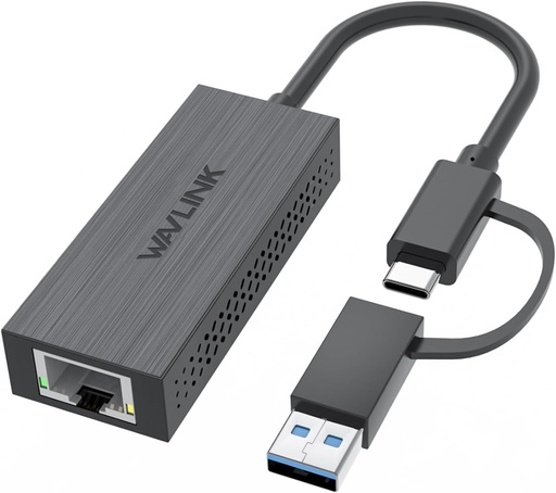 [Z021801] TARJETA RED USB-C + ADAPTADOR USB-A A RJ45 2.5 GIGABIT WAVLINK WL-NWU331GCA