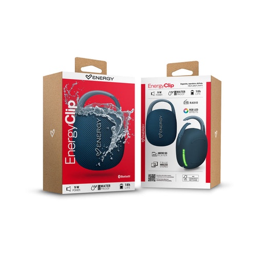 [Z021819] ALTAVOZ BLUETOOTH 5.4 TWS 9W IPX7 RGB (MICRO SD) ENERGY SISTEM ENERGYCLIP 500574