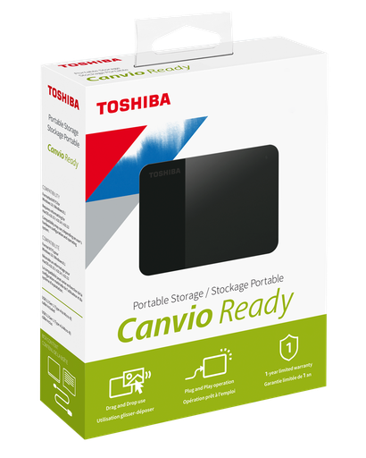 [Z021850] DISCO DURO EXTERNO 2,5" 2TB USB 3.2 TOSHIBA CANVIO READY SENSOR SHOCK HDTP320EK3AA (NTFS)
